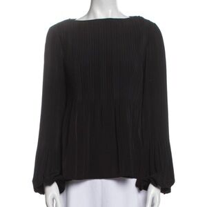 Maje Bateau Neckline Long Sleeve Blouse
